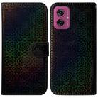 For Motorola Moto G55 Colorful Magnetic Buckle Leather Phone Case(Black) - 1