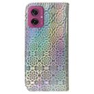 For Motorola Moto G55 Colorful Magnetic Buckle Leather Phone Case(Silver) - 3