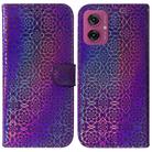 For Motorola Moto G55 Colorful Magnetic Buckle Leather Phone Case(Purple) - 1