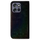 For Motorola Edge 50 Neo 5G Global Colorful Magnetic Buckle Leather Phone Case(Black) - 3