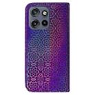 For Motorola Edge 50 Neo 5G Global Colorful Magnetic Buckle Leather Phone Case(Purple) - 3