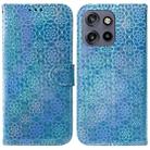 For Motorola Edge 50 Neo 5G Global Colorful Magnetic Buckle Leather Phone Case(Blue) - 1