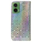 For Motorola Moto G35 Colorful Magnetic Buckle Leather Phone Case(Silver) - 3