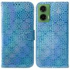 For Motorola Moto G35 Colorful Magnetic Buckle Leather Phone Case(Blue) - 1