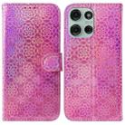 For Motorola Moto G75 5G Colorful Magnetic Buckle Leather Phone Case(Pink) - 1