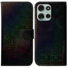 For Motorola Moto G75 5G Colorful Magnetic Buckle Leather Phone Case(Black) - 1