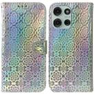 For Motorola Moto G75 5G Colorful Magnetic Buckle Leather Phone Case(Silver) - 1