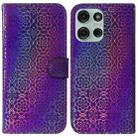 For Motorola Moto G75 5G Colorful Magnetic Buckle Leather Phone Case(Purple) - 1