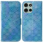 For Motorola Moto G75 5G Colorful Magnetic Buckle Leather Phone Case(Blue) - 1