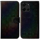 For Motorola Moto G 5G 2025 Colorful Magnetic Buckle Leather Phone Case(Black) - 1