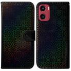 For Motorola Moto G05 / E15 Colorful Magnetic Buckle Leather Phone Case(Black) - 1