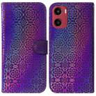 For Motorola Moto G05 / E15 Colorful Magnetic Buckle Leather Phone Case(Purple) - 1