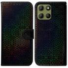 For Motorola Moto G15 Colorful Magnetic Buckle Leather Phone Case(Black) - 1