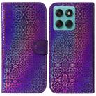 For Motorola Edge 60 Fusion / Edge 5G 2025 Colorful Magnetic Buckle Leather Phone Case(Purple) - 1