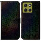 For Motorola Moto G86 5G Colorful Magnetic Buckle Leather Phone Case(Black) - 1