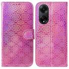 For OPPO A98 5G / F23 5G India Colorful Magnetic Buckle Leather Phone Case(Pink) - 1
