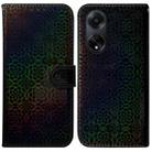 For OPPO A98 5G / F23 5G India Colorful Magnetic Buckle Leather Phone Case(Black) - 1