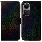 For OPPO Reno10 5G Global/Reno10 Pro Global Colorful Magnetic Buckle Leather Phone Case(Black) - 1