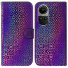 For OPPO Reno10 5G Global/Reno10 Pro Global Colorful Magnetic Buckle Leather Phone Case(Purple) - 1