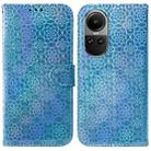 For OPPO Reno10 5G Global/Reno10 Pro Global Colorful Magnetic Buckle Leather Phone Case(Blue) - 1