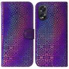 For OPPO A38 4G / A18 Colorful Magnetic Buckle Leather Phone Case(Purple) - 1