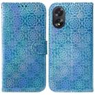 For OPPO A38 4G / A18 Colorful Magnetic Buckle Leather Phone Case(Blue) - 1