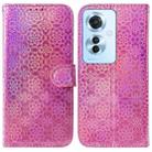 For OPPO Reno11 F Global Colorful Magnetic Buckle Leather Phone Case(Pink) - 1