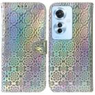 For OPPO F25 Pro 5G Global Colorful Magnetic Buckle Leather Phone Case(Silver) - 1