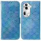 For OPPO Reno11 Pro 5G Global Colorful Magnetic Buckle Leather Phone Case(Blue) - 1