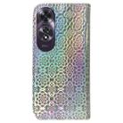 For OPPO A60 4G Colorful Magnetic Buckle Leather Phone Case(Silver) - 3