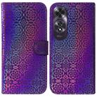 For OPPO A60 4G Colorful Magnetic Buckle Leather Phone Case(Purple) - 1