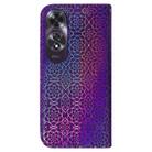 For OPPO A60 4G Colorful Magnetic Buckle Leather Phone Case(Purple) - 3