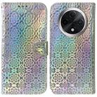 For OPPO A3 Pro 5G Colorful Magnetic Buckle Leather Phone Case(Silver) - 1