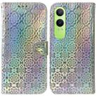 For OPPO K12x Colorful Magnetic Buckle Leather Phone Case(Silver) - 1