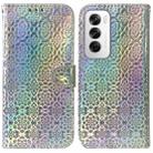 For OPPO Reno12 5G Global Colorful Magnetic Buckle Leather Phone Case(Silver) - 1