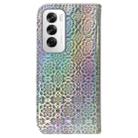 For OPPO Reno12 5G Global Colorful Magnetic Buckle Leather Phone Case(Silver) - 3