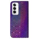 For OPPO Reno12 5G Global Colorful Magnetic Buckle Leather Phone Case(Purple) - 3