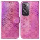 For OPPO Reno12 Pro 5G Global Colorful Magnetic Buckle Leather Phone Case(Pink) - 1