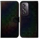 For OPPO Reno12 Pro 5G Global Colorful Magnetic Buckle Leather Phone Case(Black) - 1