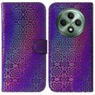 For OPPO Reno12 F 5G Colorful Magnetic Buckle Leather Phone Case(Purple) - 1