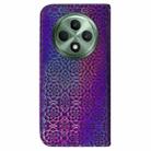 For OPPO Reno12 F 5G Colorful Magnetic Buckle Leather Phone Case(Purple) - 3