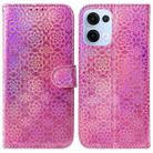 For OPPO Reno13 Global Colorful Magnetic Buckle Leather Phone Case(Pink) - 1