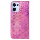 For OPPO Reno13 Global Colorful Magnetic Buckle Leather Phone Case(Pink) - 3