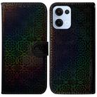 For OPPO Reno13 Global Colorful Magnetic Buckle Leather Phone Case(Black) - 1