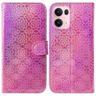 For OPPO Reno13 Pro Global Colorful Magnetic Buckle Leather Phone Case(Pink) - 1