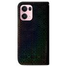 For OPPO Reno13 Pro Global Colorful Magnetic Buckle Leather Phone Case(Black) - 3