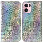 For OPPO Reno13 Pro Global Colorful Magnetic Buckle Leather Phone Case(Silver) - 1