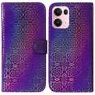 For OPPO Reno13 Pro Global Colorful Magnetic Buckle Leather Phone Case(Purple) - 1