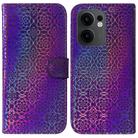 For OPPO Reno13 F 4G / 5G Colorful Magnetic Buckle Leather Phone Case(Purple) - 1
