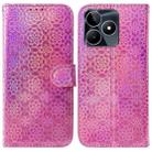 For Realme C53 / Narzo N53 Colorful Magnetic Buckle Leather Phone Case(Pink) - 1